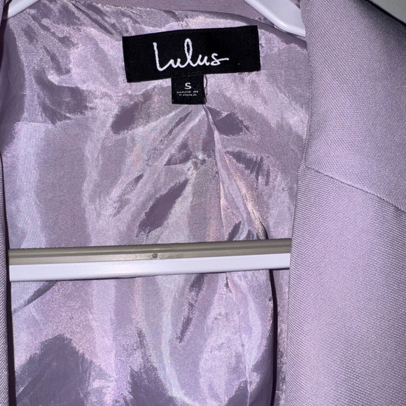 Lulu's Lilac Lavender Purple Double-Breasted Blazer - Picture 3 of 5